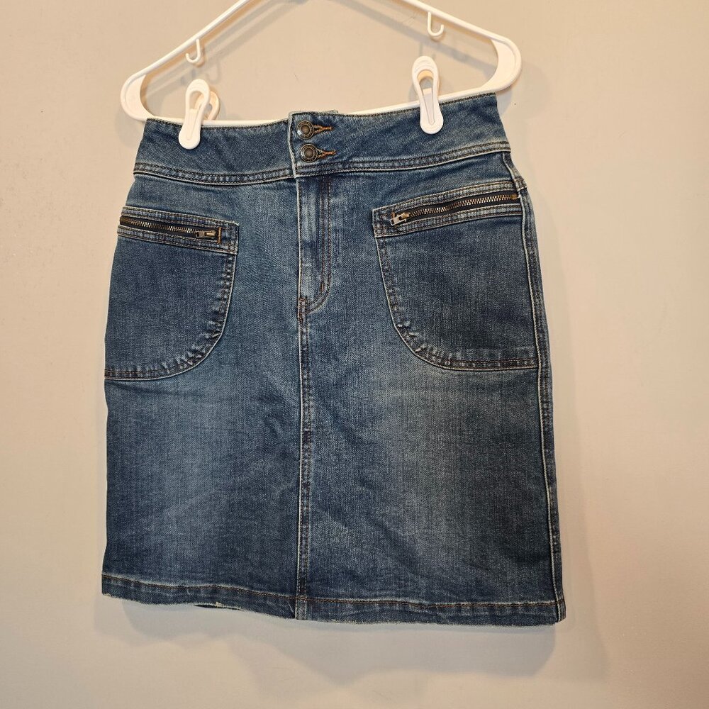 Prana Denim Mini Skirt in Blue